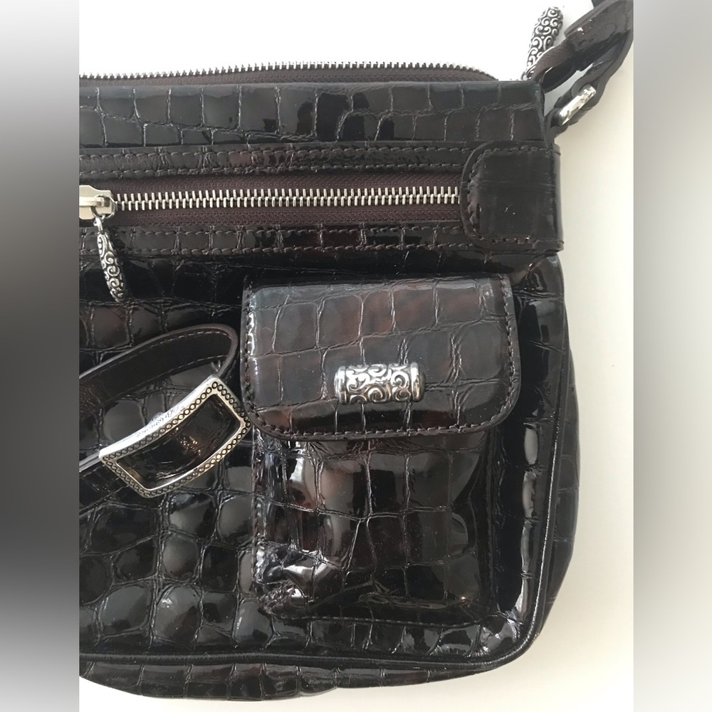 Brighton Crocodile Embossed Patent Leather Crossbody Bag - Picture 4 of 12